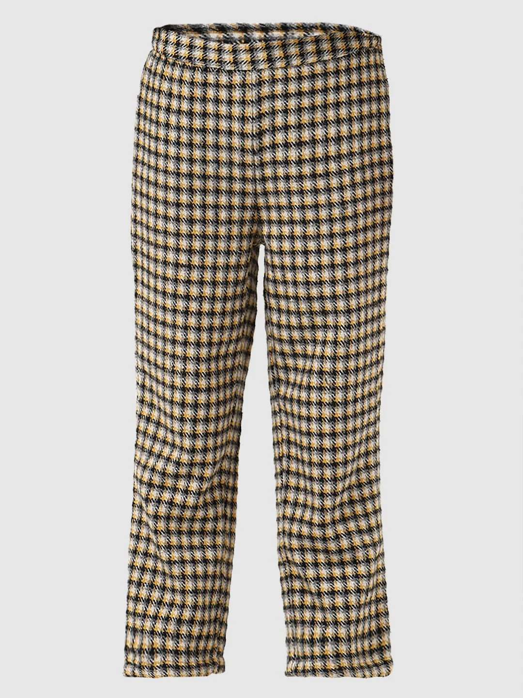 Girl Yellow Check Tweed Pants - Image 5