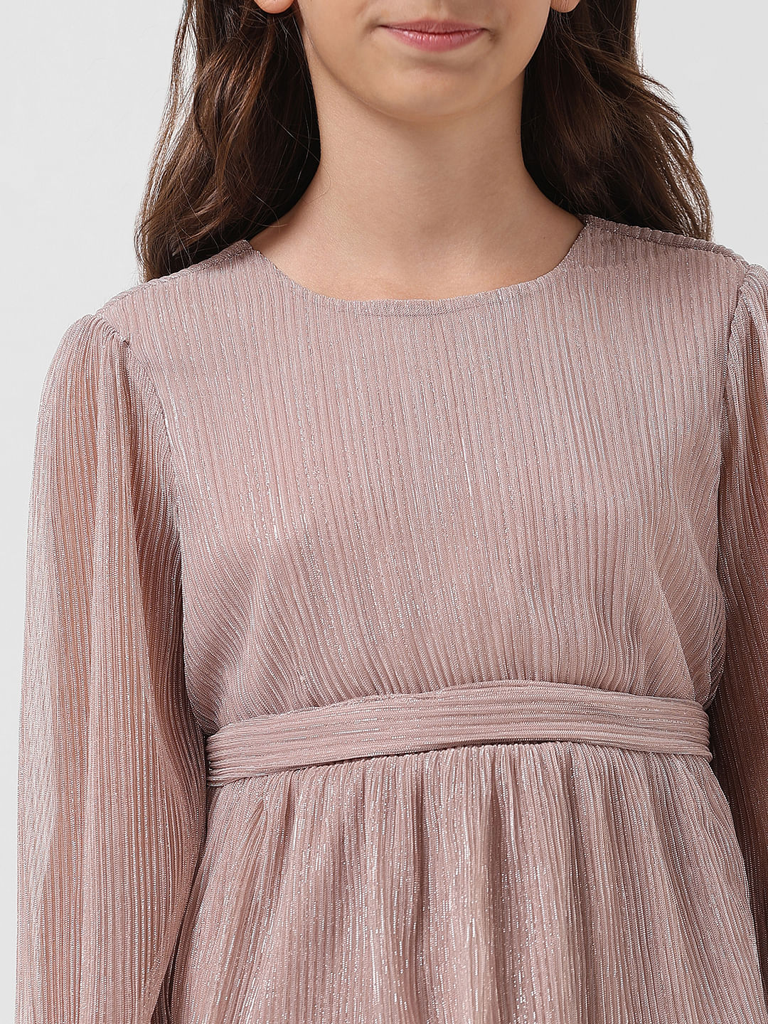 Girl Silver Shimmer Tiered Dress - Image 4