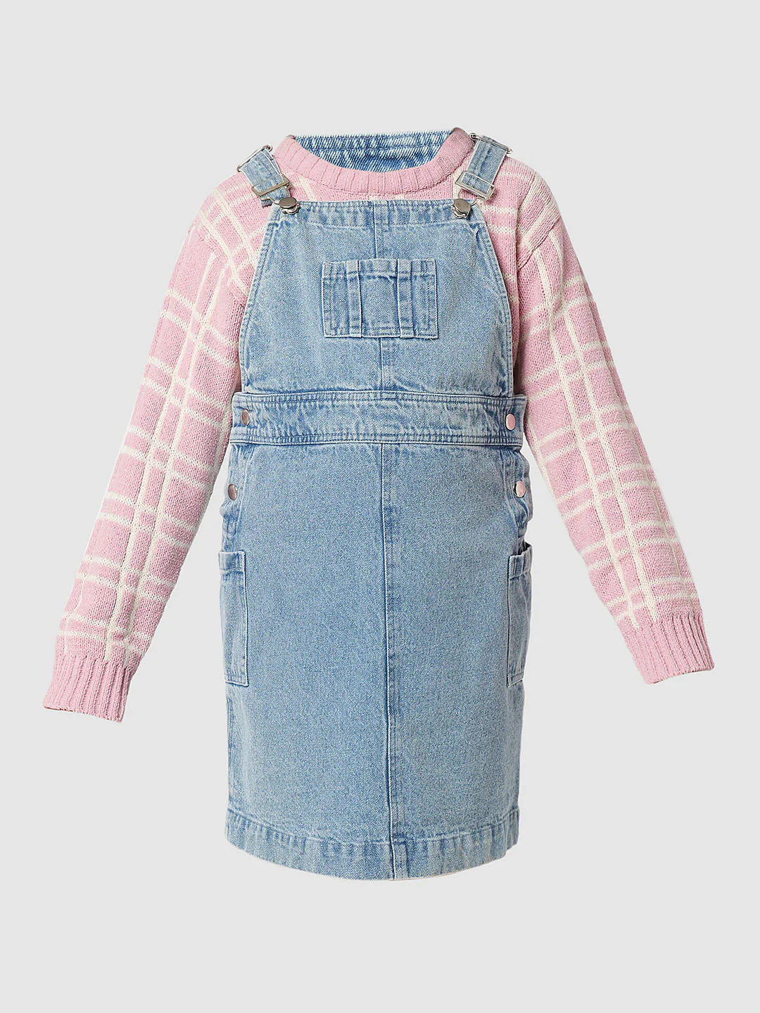 Girl Blue Denim Dungaree - Image 6