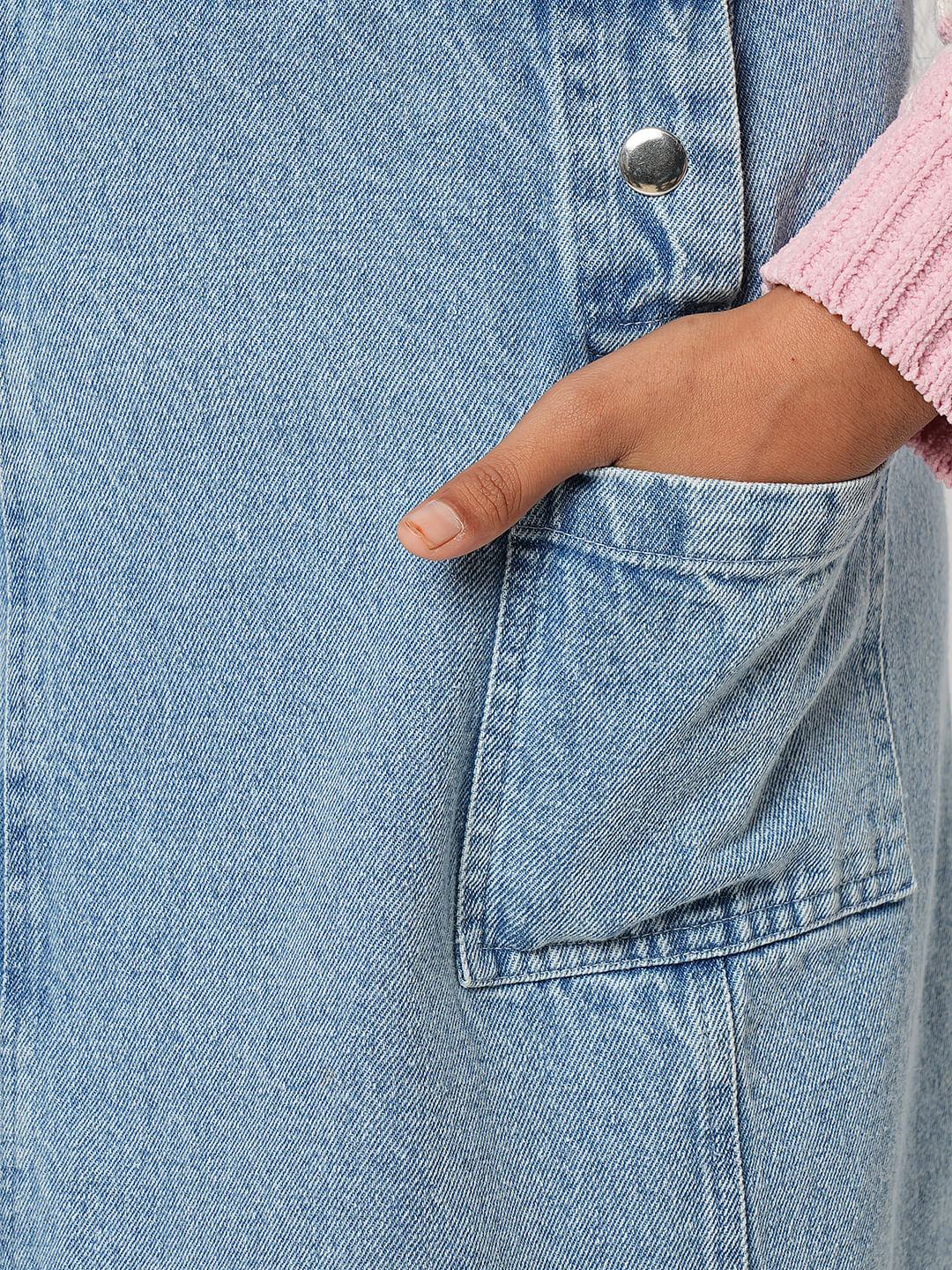 Girl Blue Denim Dungaree - Image 8