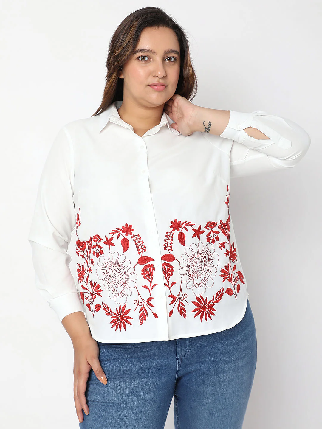 Curve White Printed Shirt - Image 2