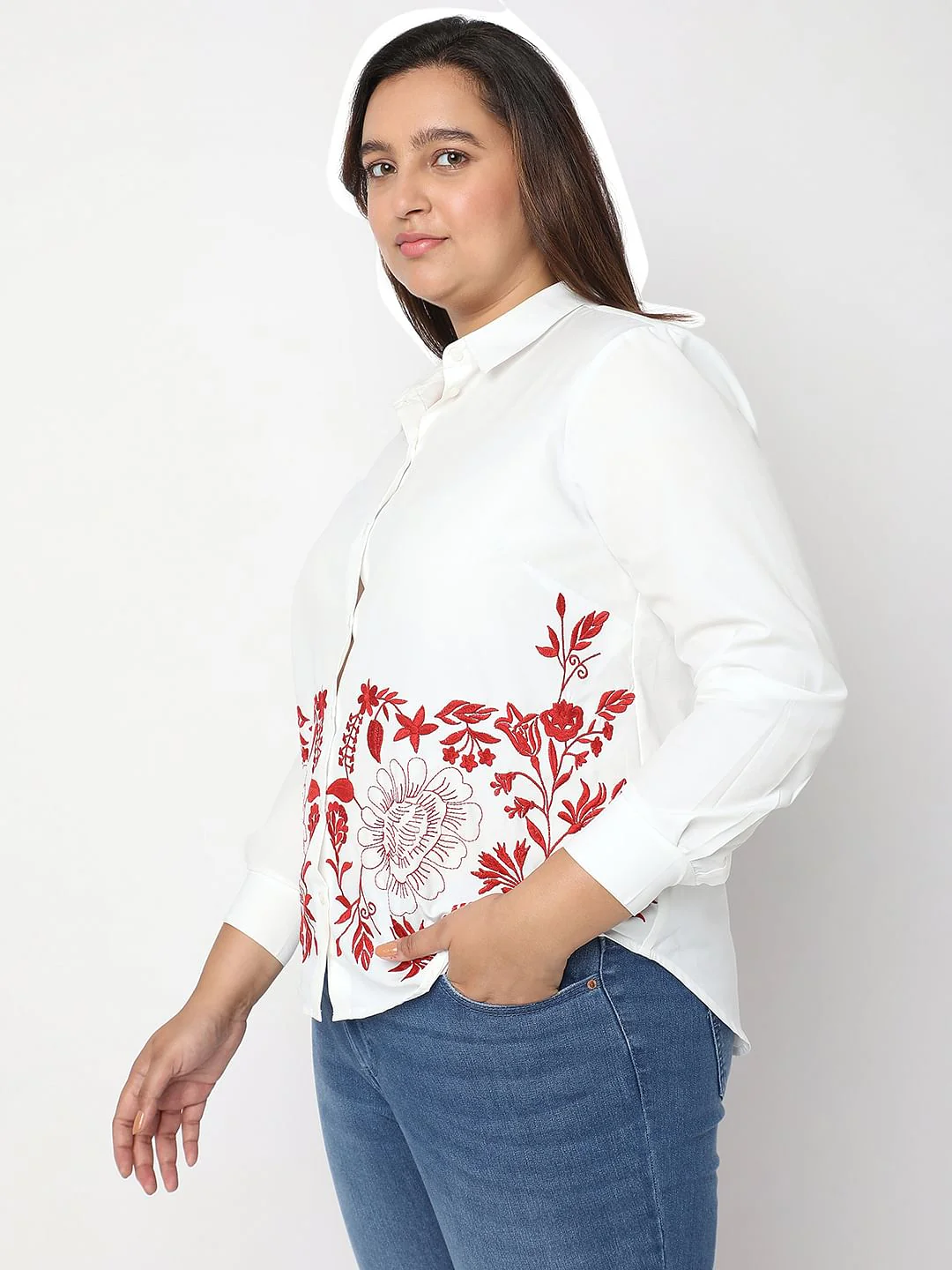 Curve White Printed Shirt - Image 3