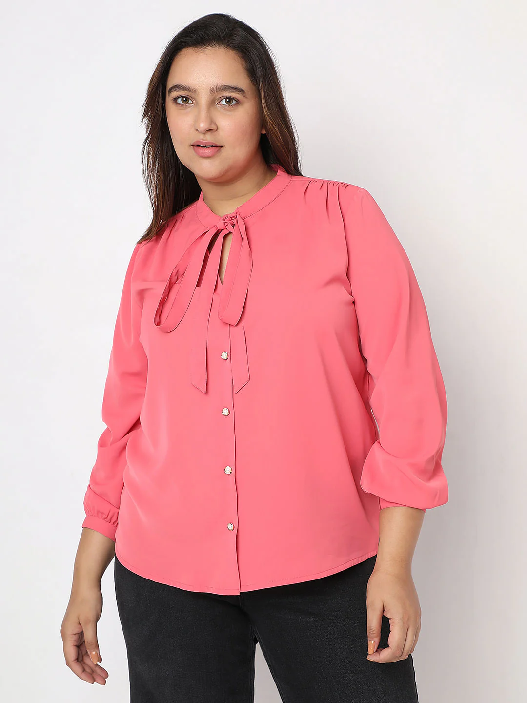 Curve Pink Bow Knot Shirt - Image 2