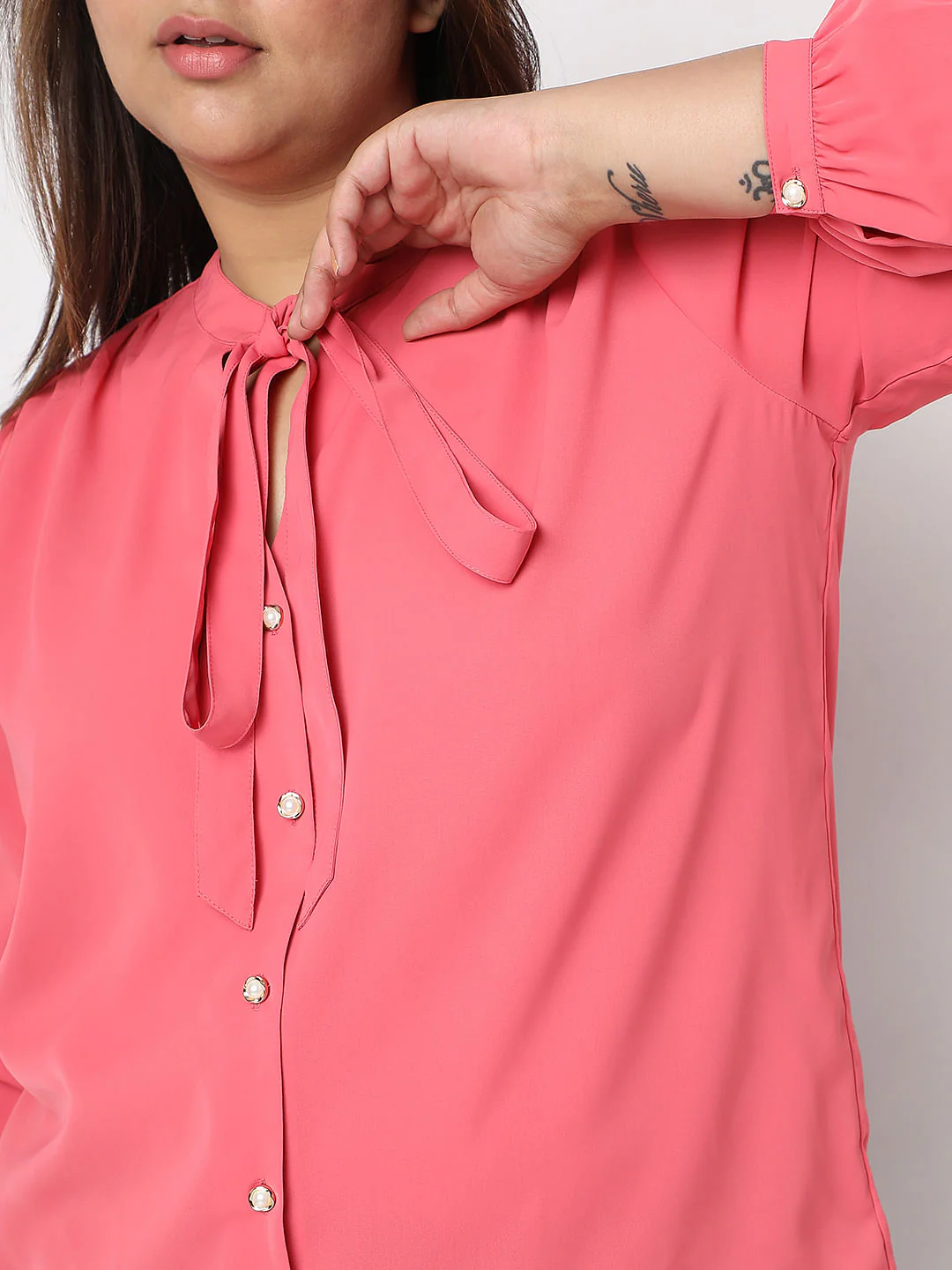 Curve Pink Bow Knot Shirt - Image 6