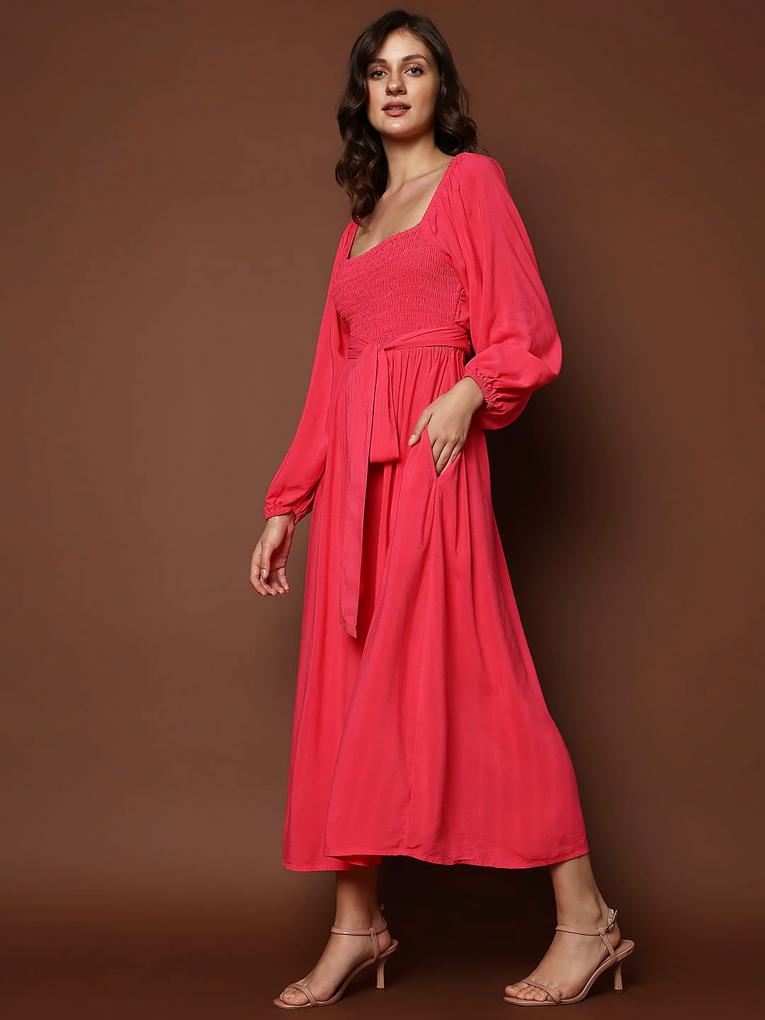 Red Multi-Style Midi Dress - Image 4
