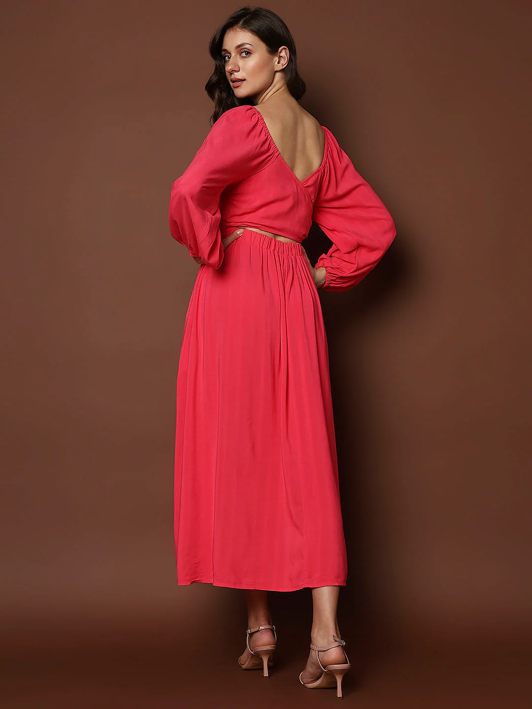 Red Multi-Style Midi Dress - Image 5