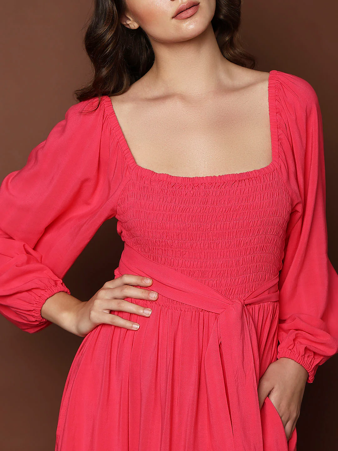 Red Multi-Style Midi Dress - Image 7