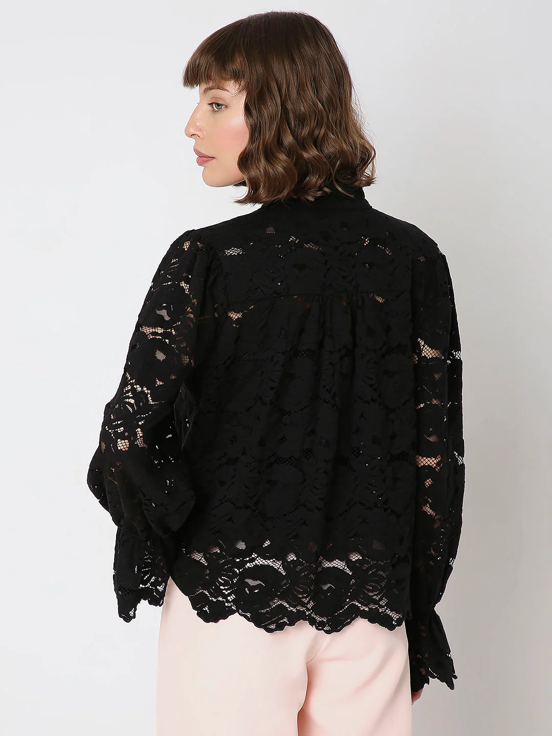 Black Lace Full Sleeves Top - Image 4