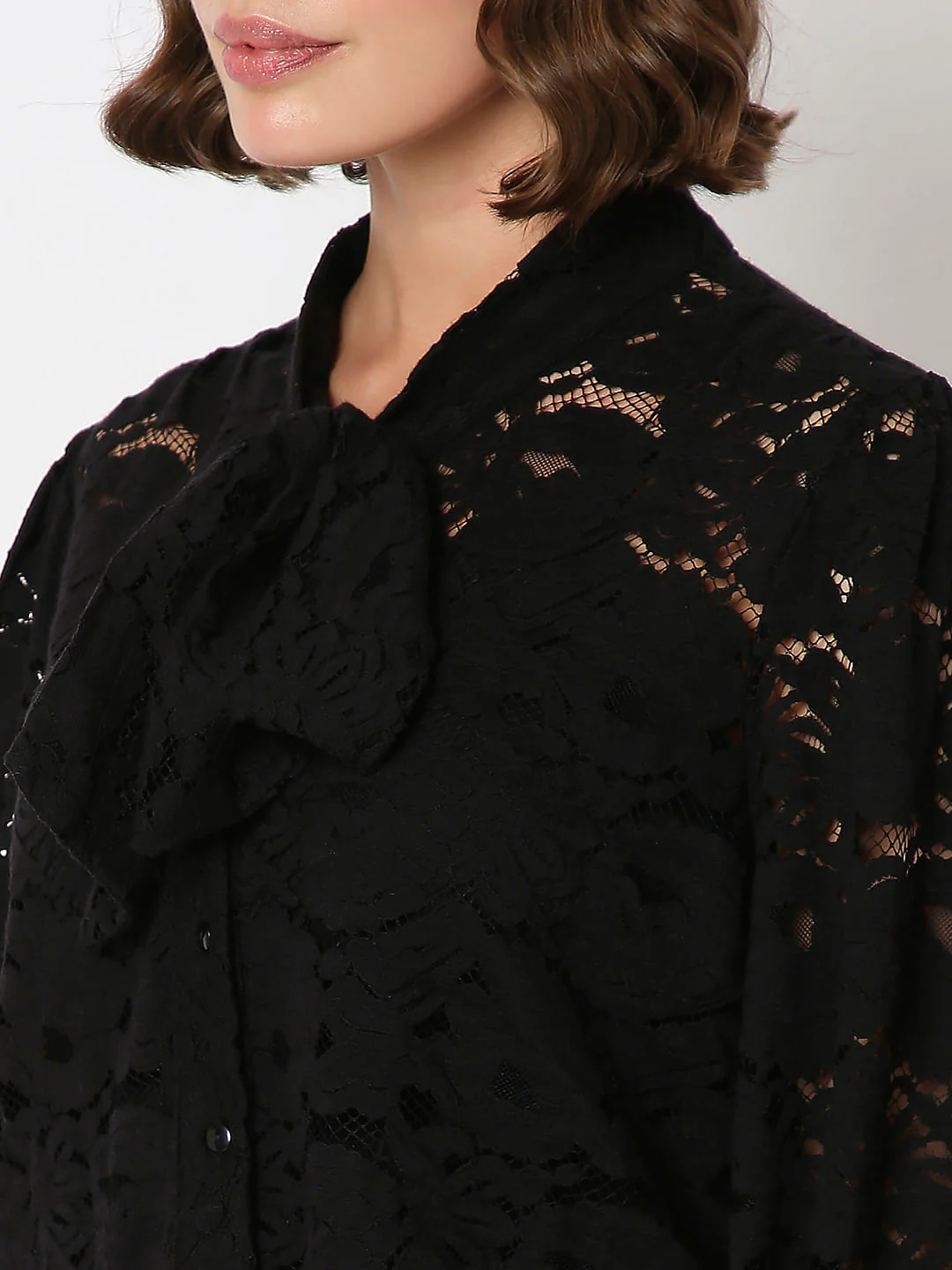 Black Lace Full Sleeves Top - Image 8