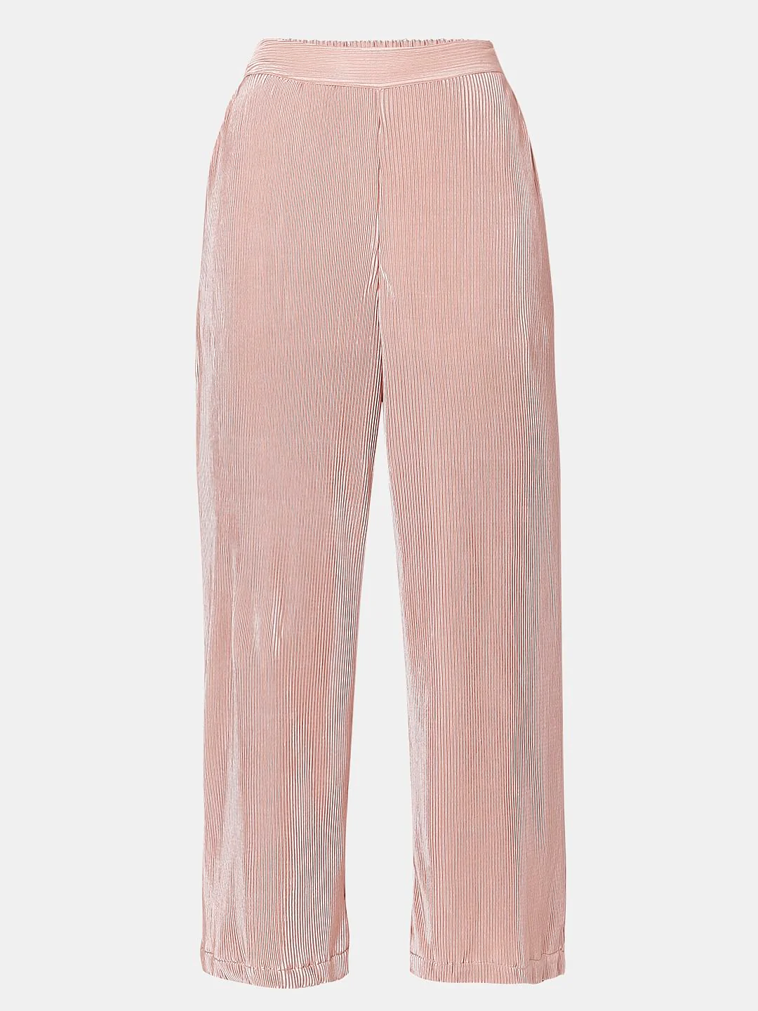 Pink High Rise Plisse Wide Leg Pants - Image 7