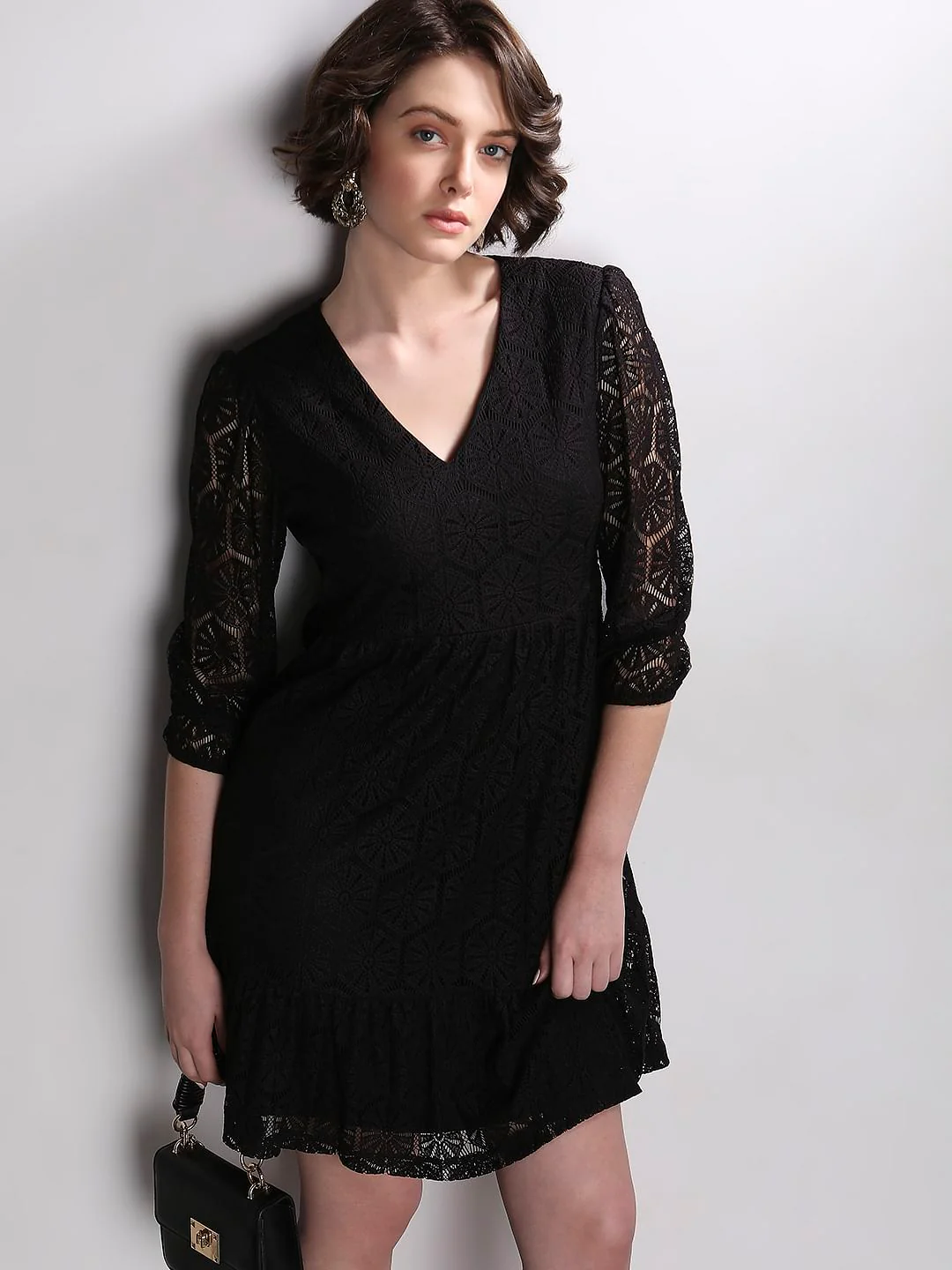 Black Lace Fit & Flare Dress