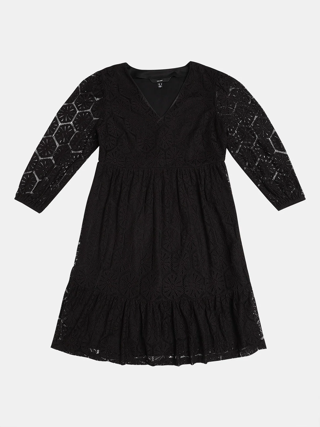 Black Lace Fit & Flare Dress - Image 7