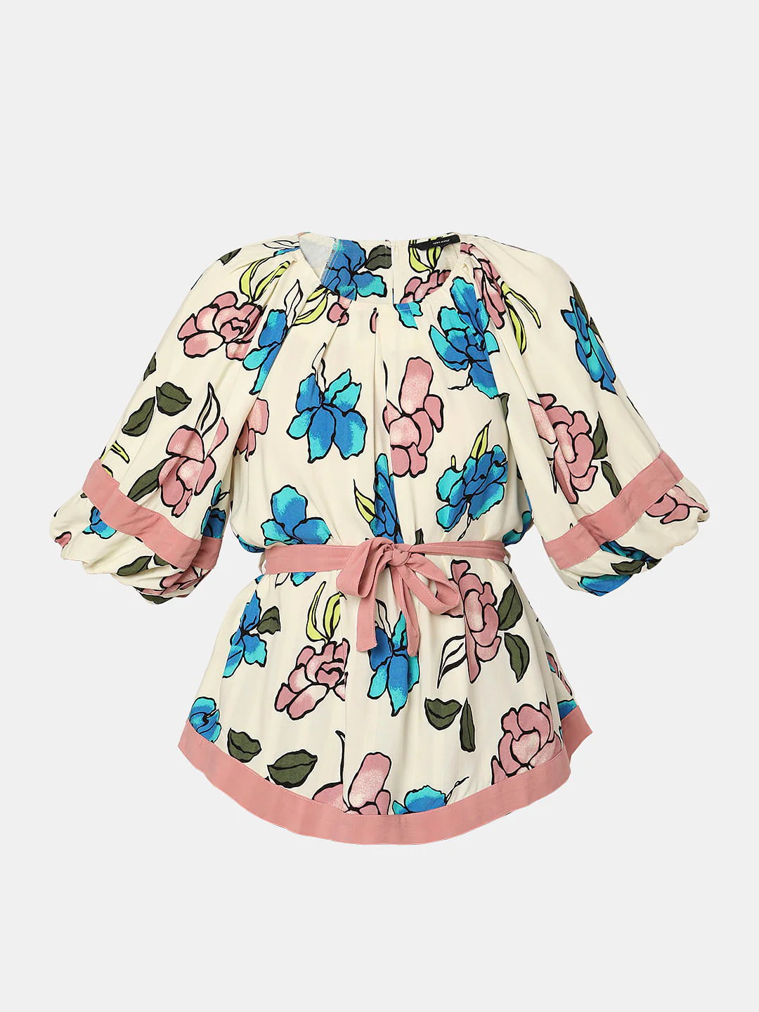 Cream Floral Print Top - Image 7