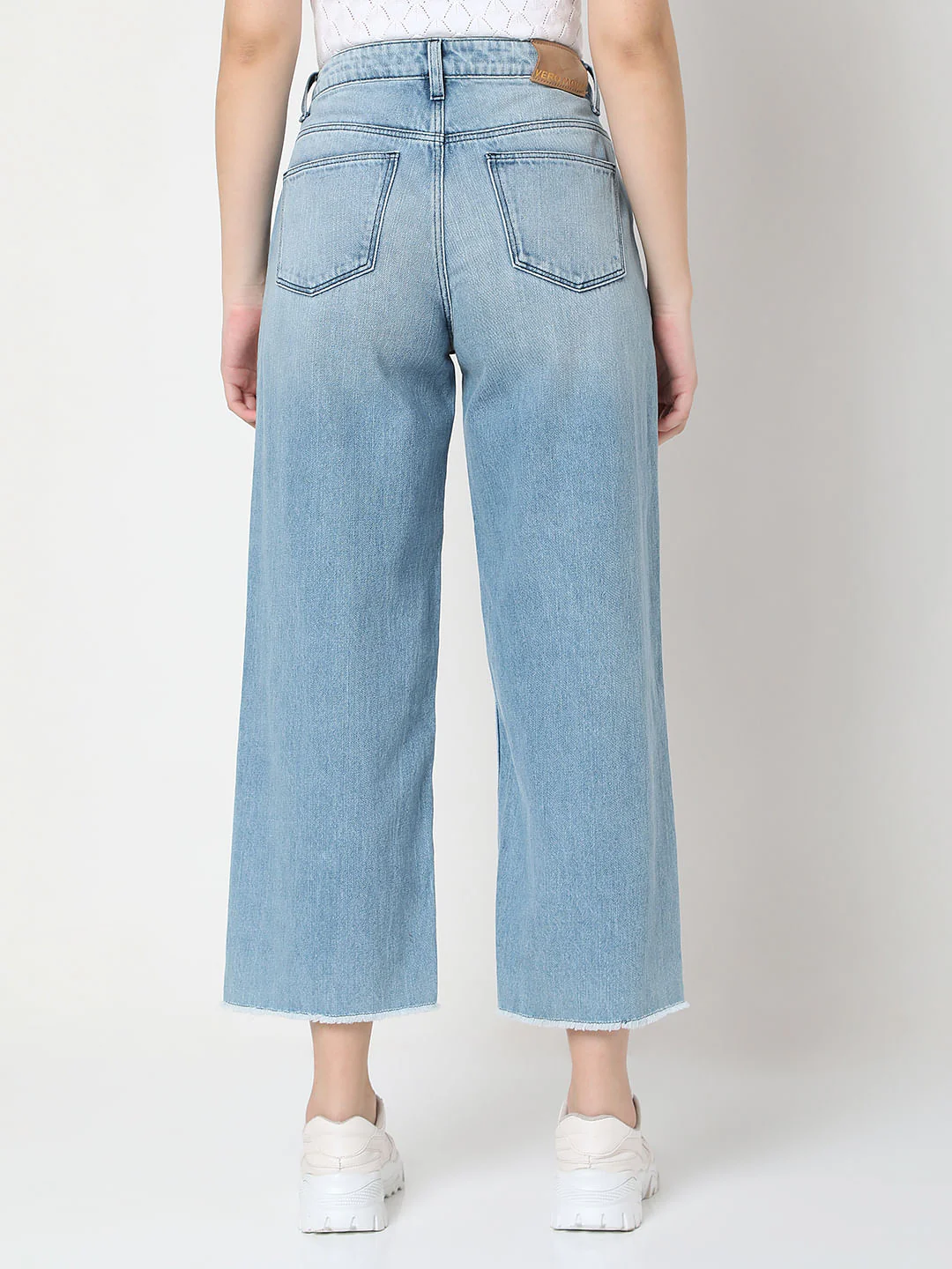 Light Blue Ripped Zoey Wide-Leg Jeans - Image 4