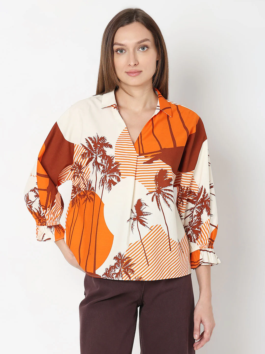 Orange Printed Top - Image 2