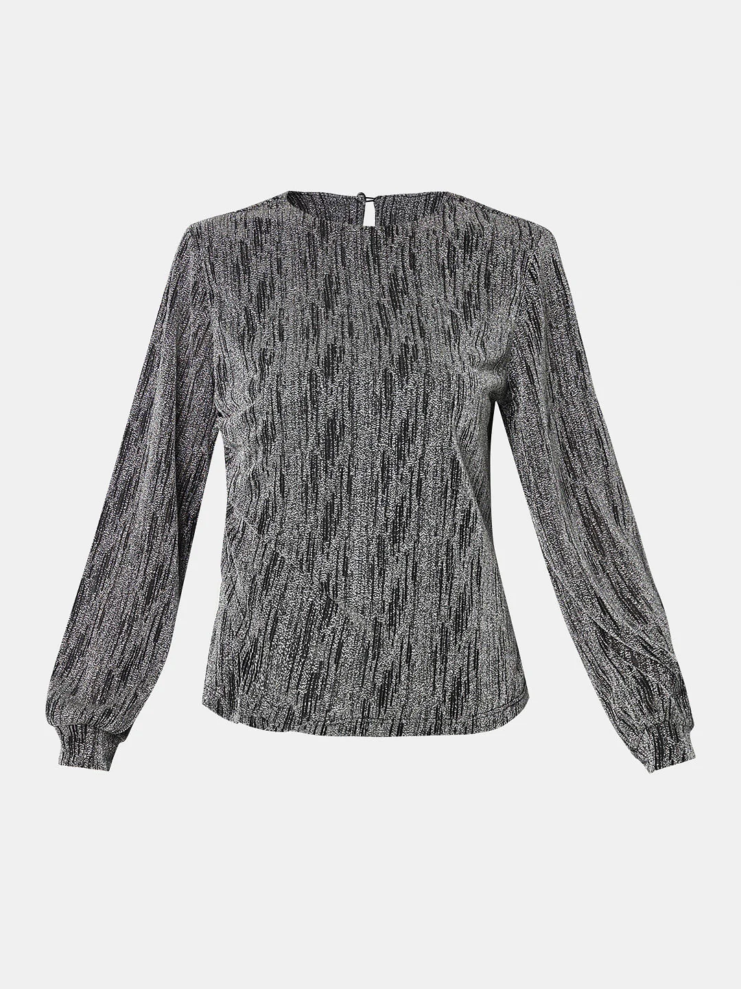 Black Metallic Knit Top - Image 7