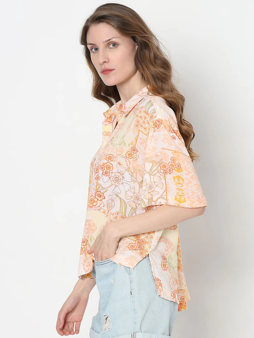 Peach Printed Shirt - Image 3