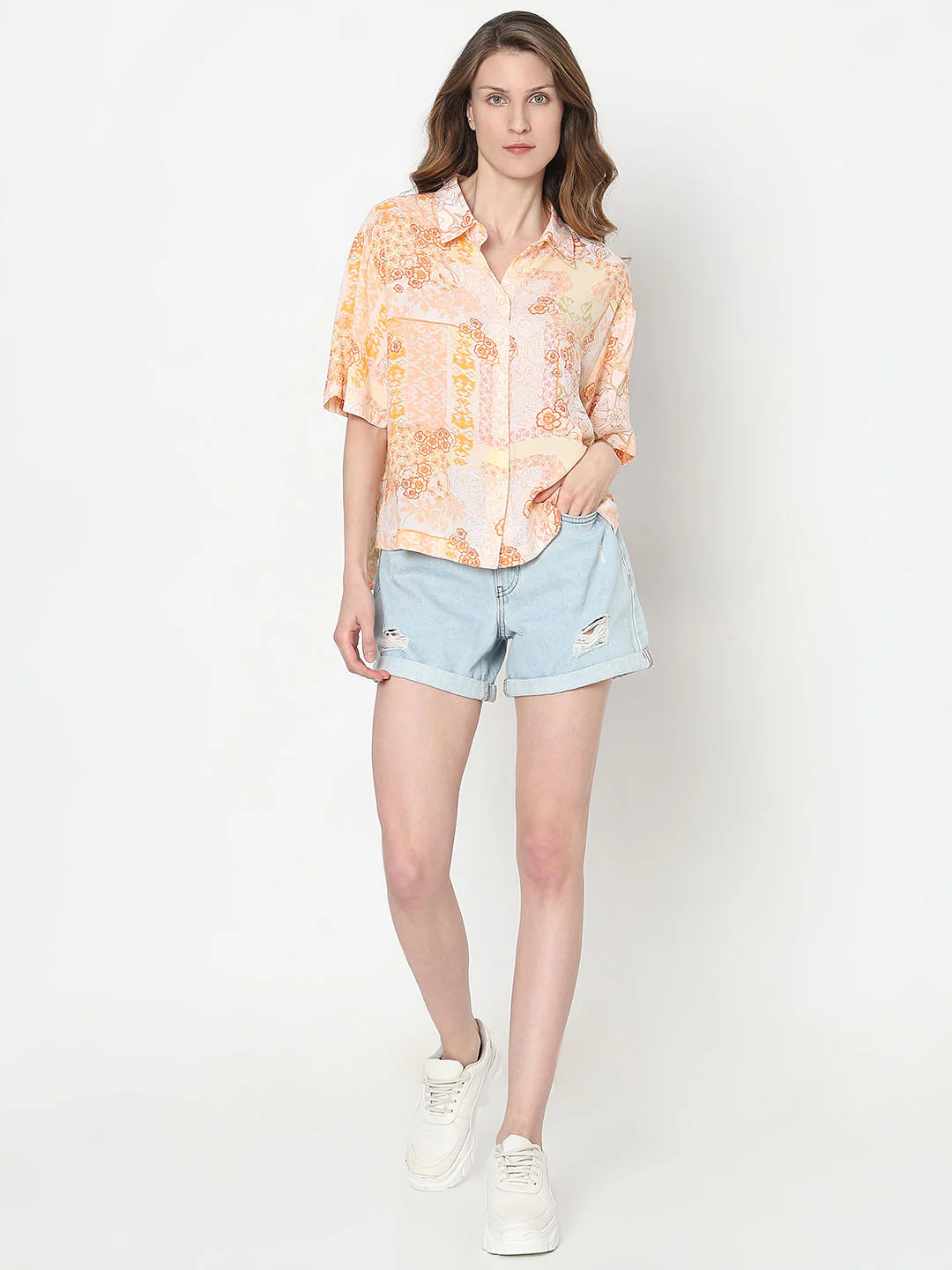 Peach Printed Shirt - Image 5