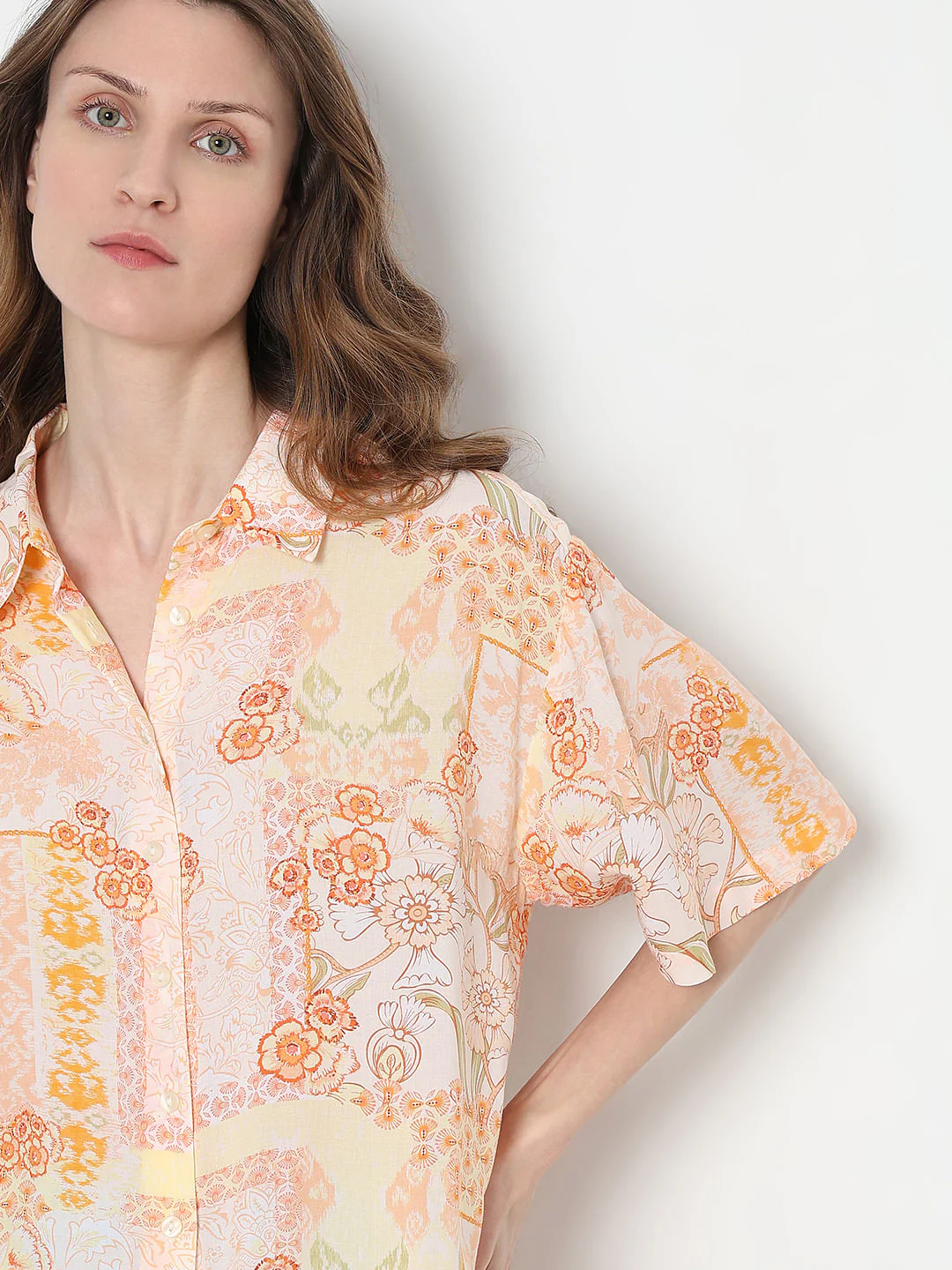 Peach Printed Shirt - Image 6