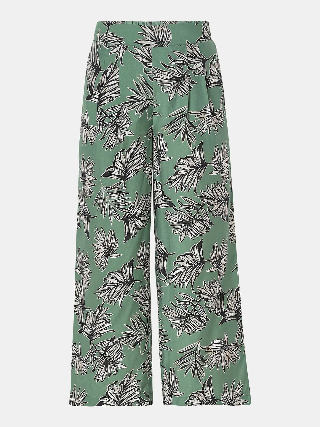 Green Leaf Print Co-Ord Set Pants - Image 7