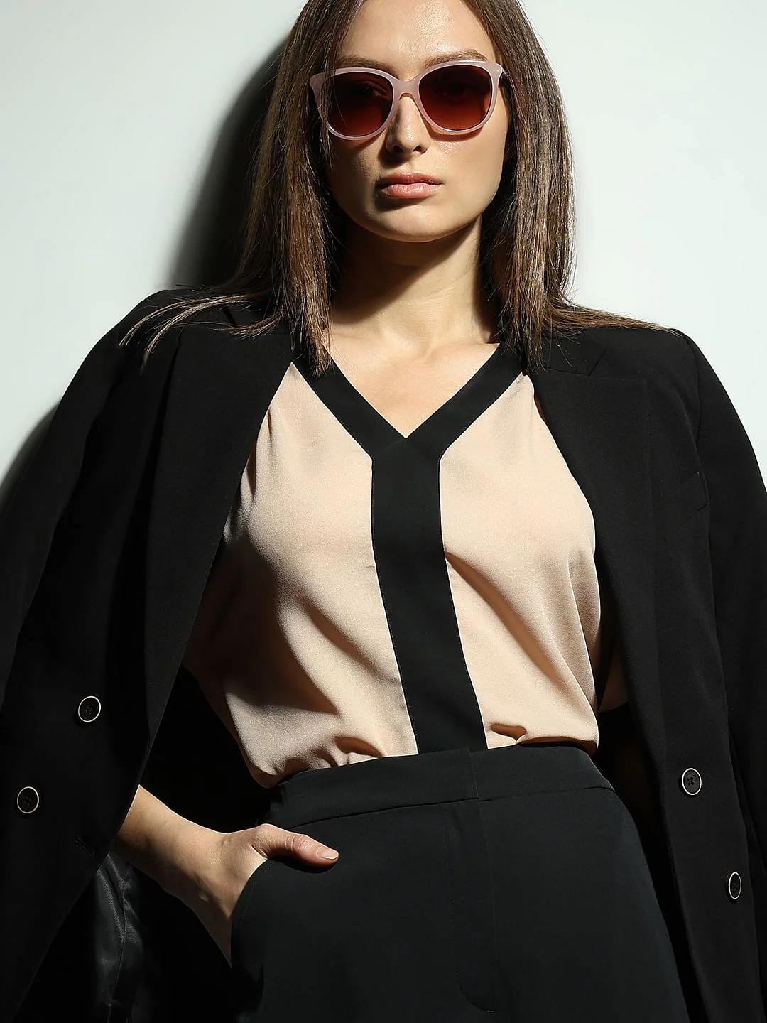 Pink Contrast Tape Top