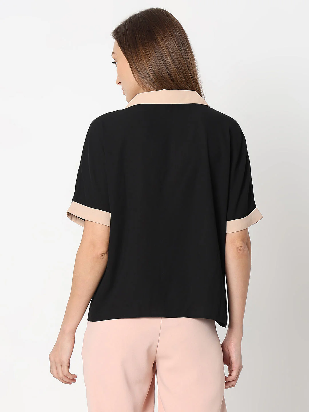 Black Contrast Tape Top - Image 4