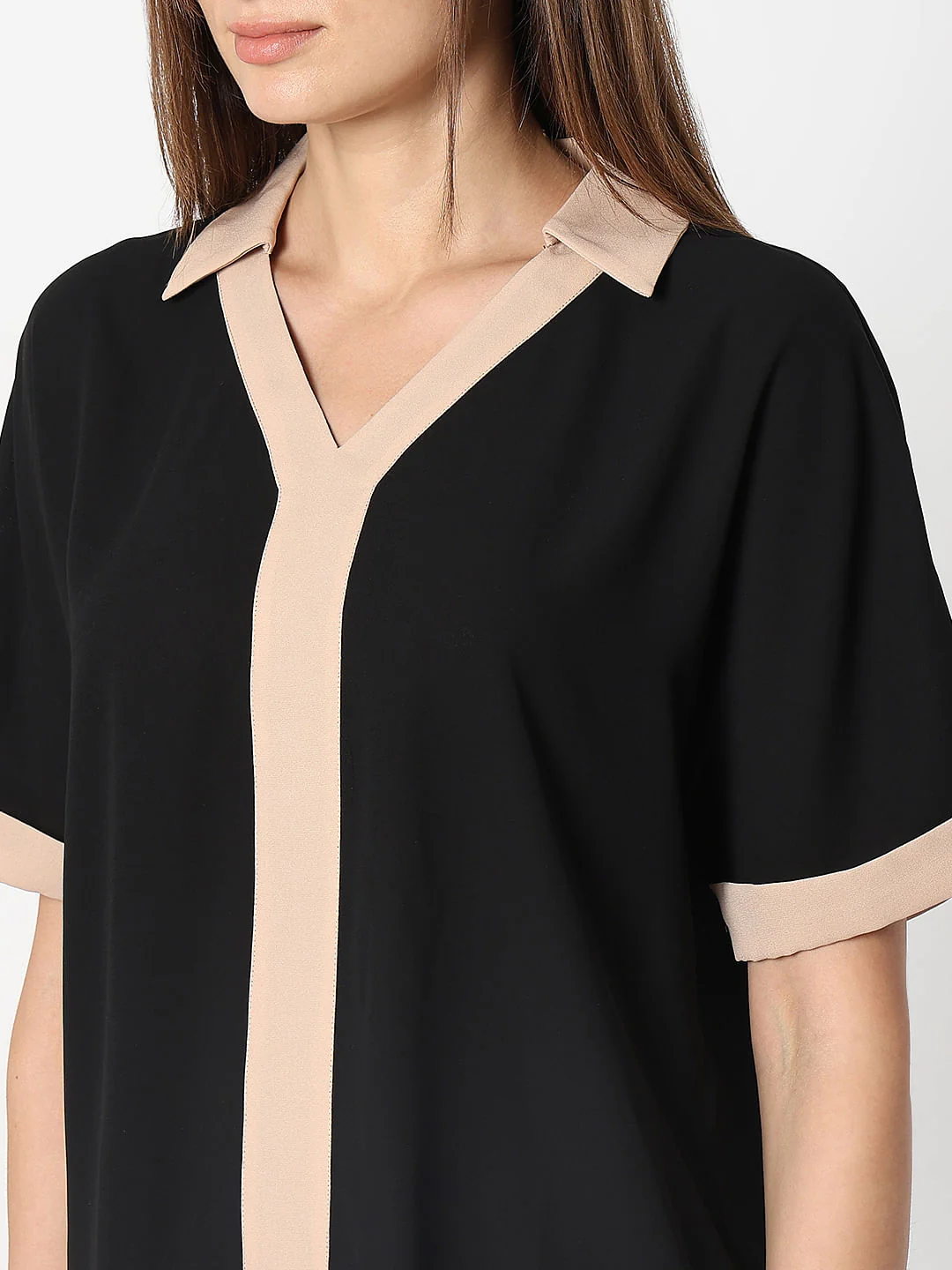 Black Contrast Tape Top - Image 8