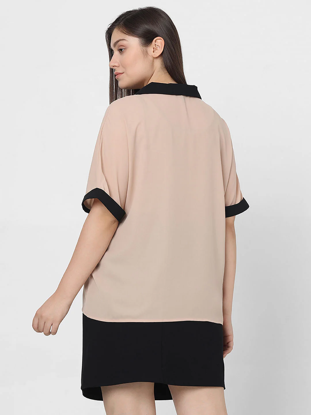 Curve Light Pink V-Neck Top - Image 4