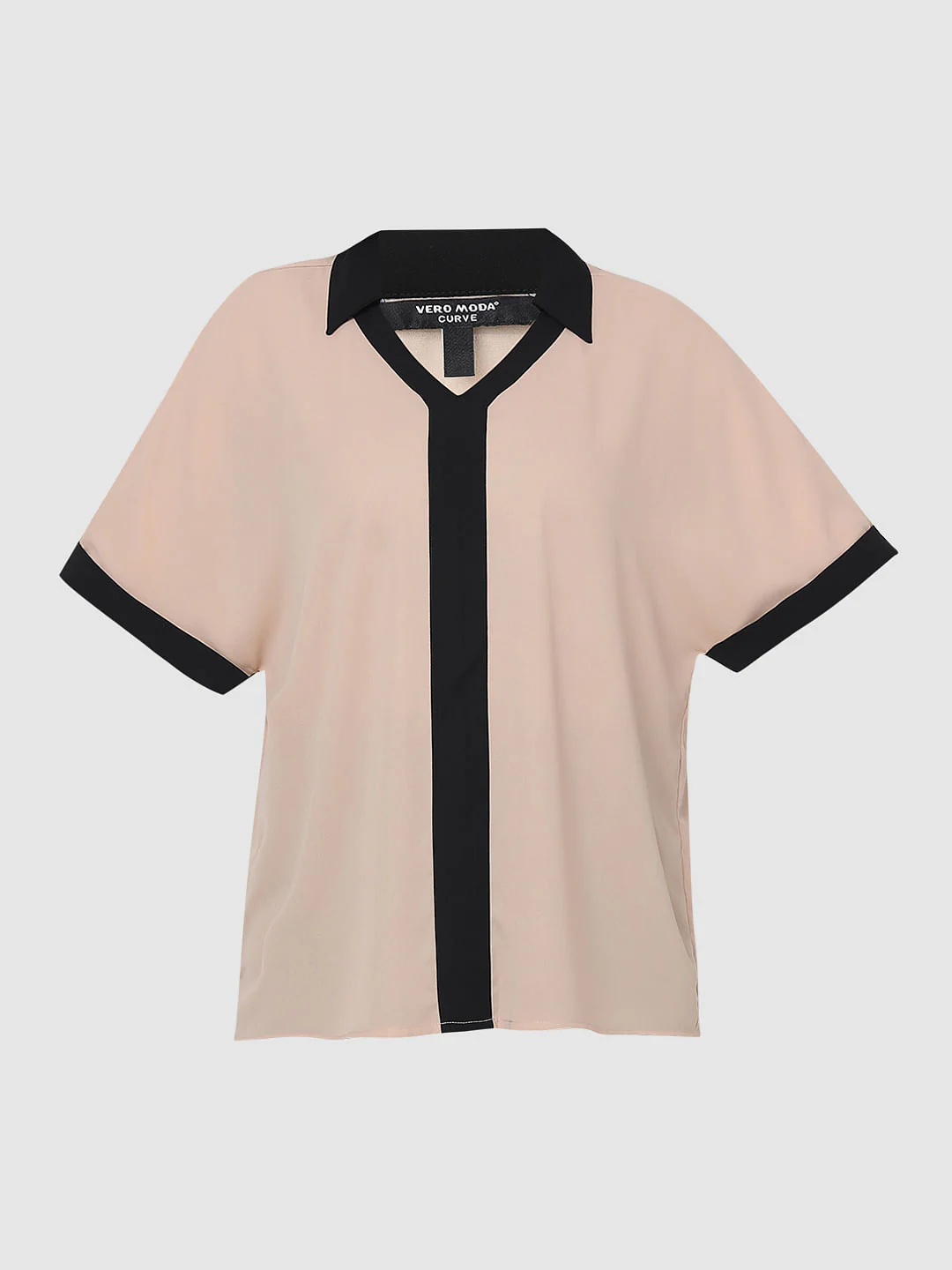 Curve Light Pink V-Neck Top - Image 7