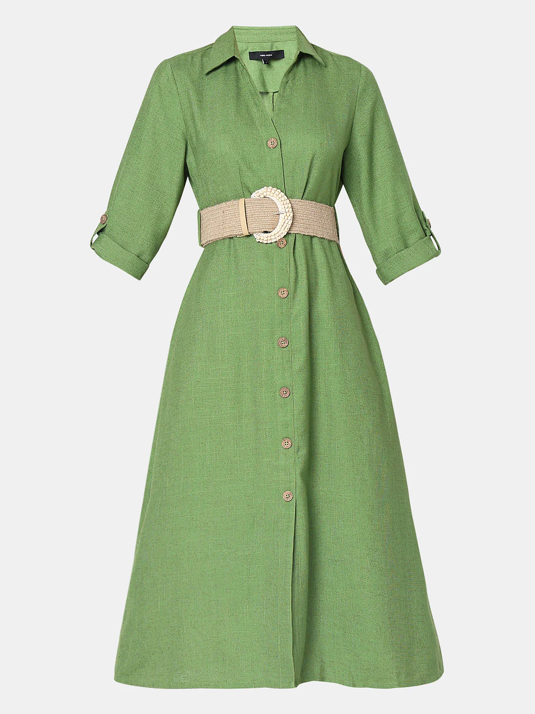 Green Midi Shirt Dress - Image 6