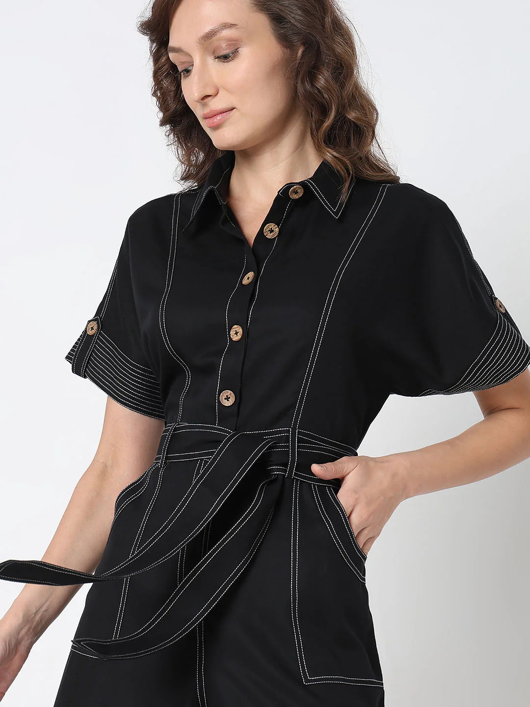 Black Linen Jumpsuit - Image 6