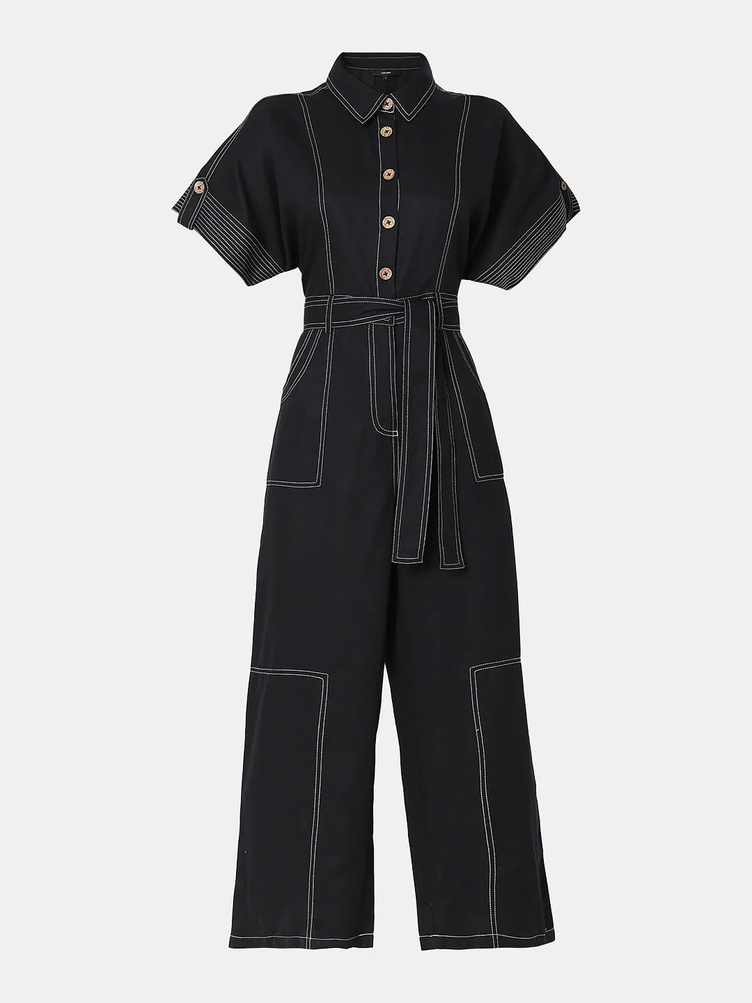 Black Linen Jumpsuit - Image 7