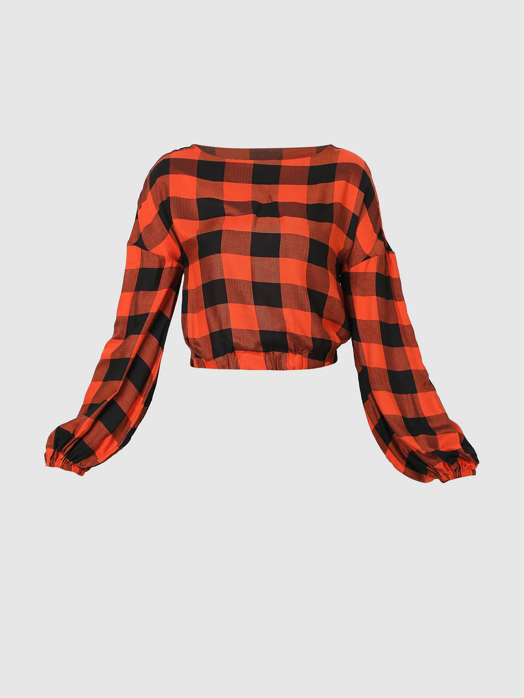 Orange Checks Crop Top - Image 7