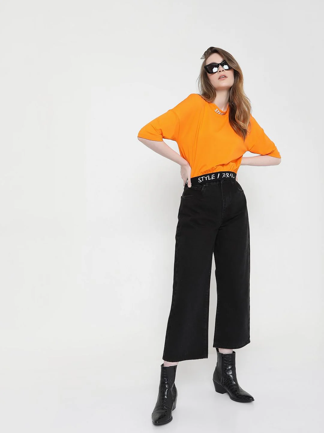Orange Cropped T-Shirt