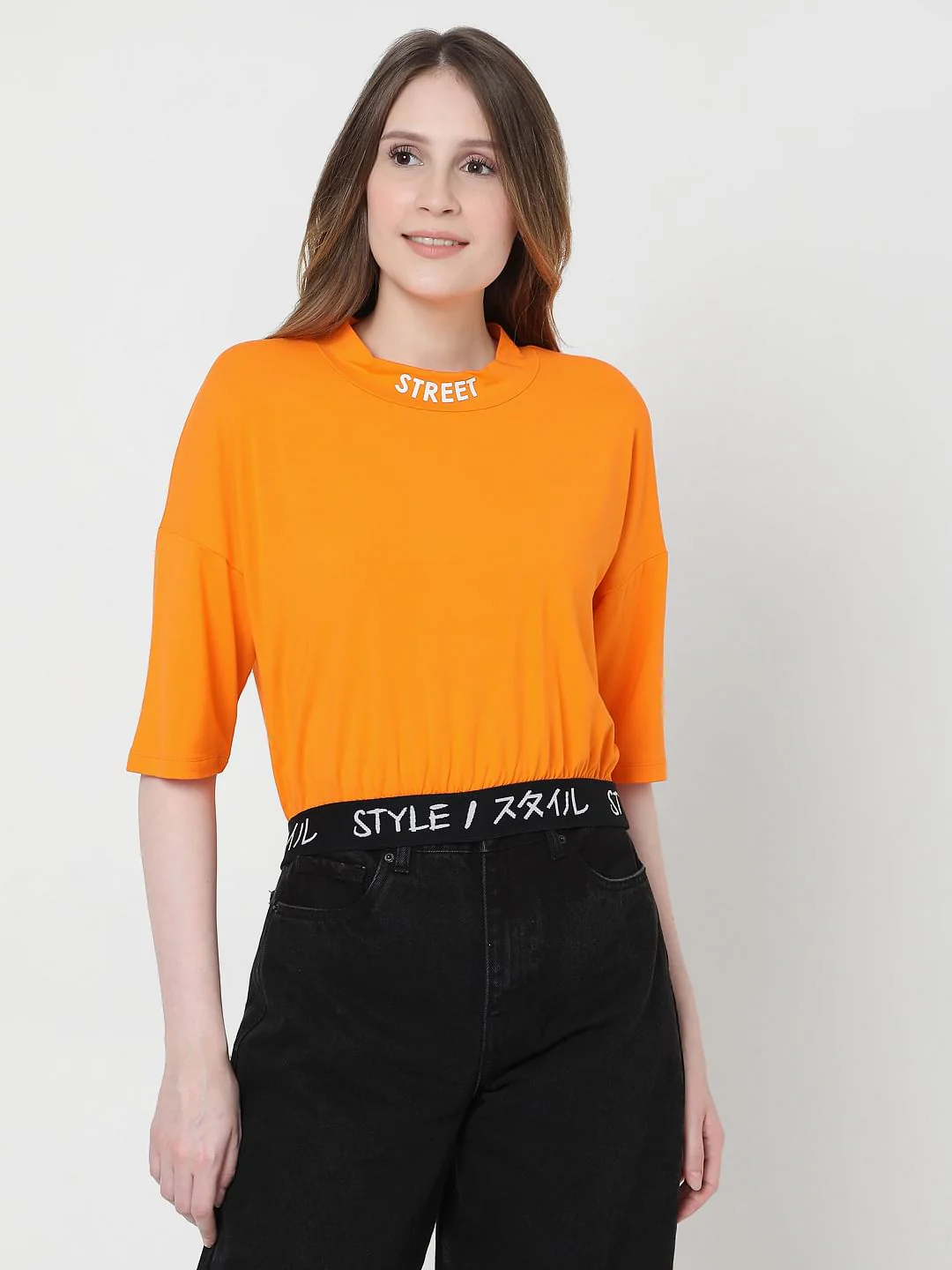 Orange Cropped T-Shirt - Image 2