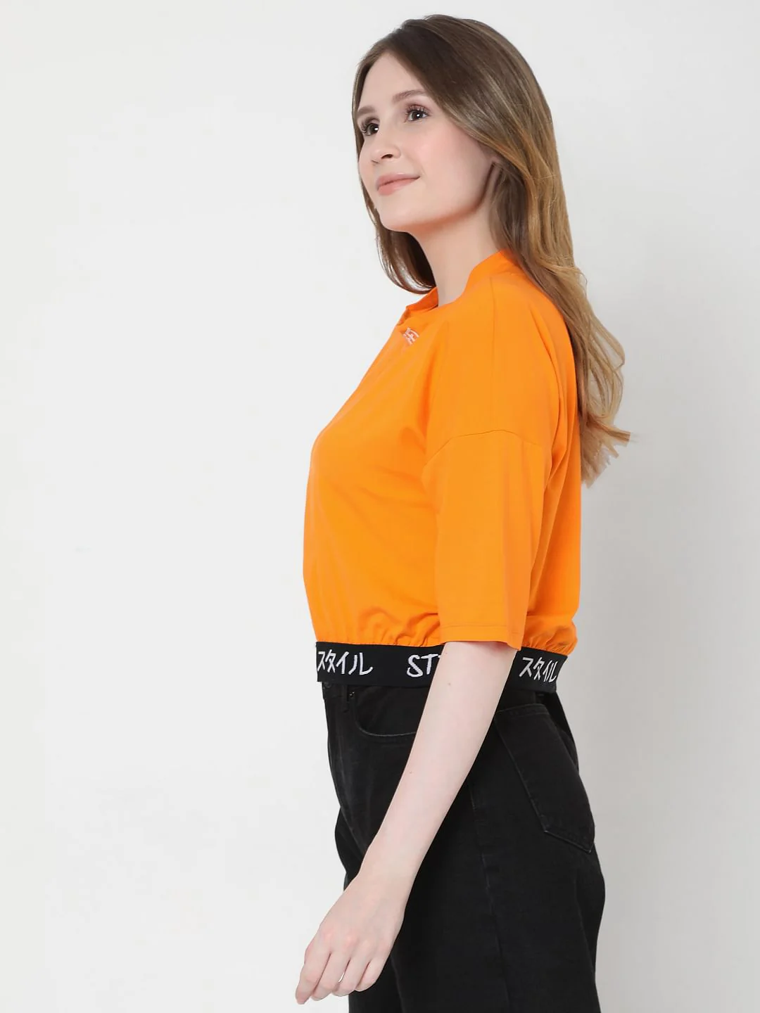 Orange Cropped T-Shirt - Image 3