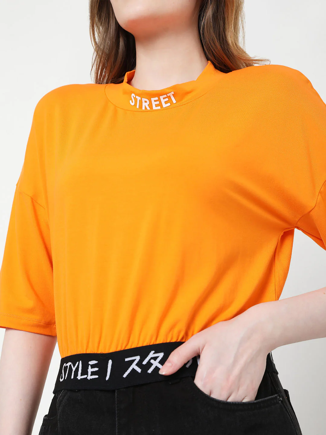 Orange Cropped T-Shirt - Image 6