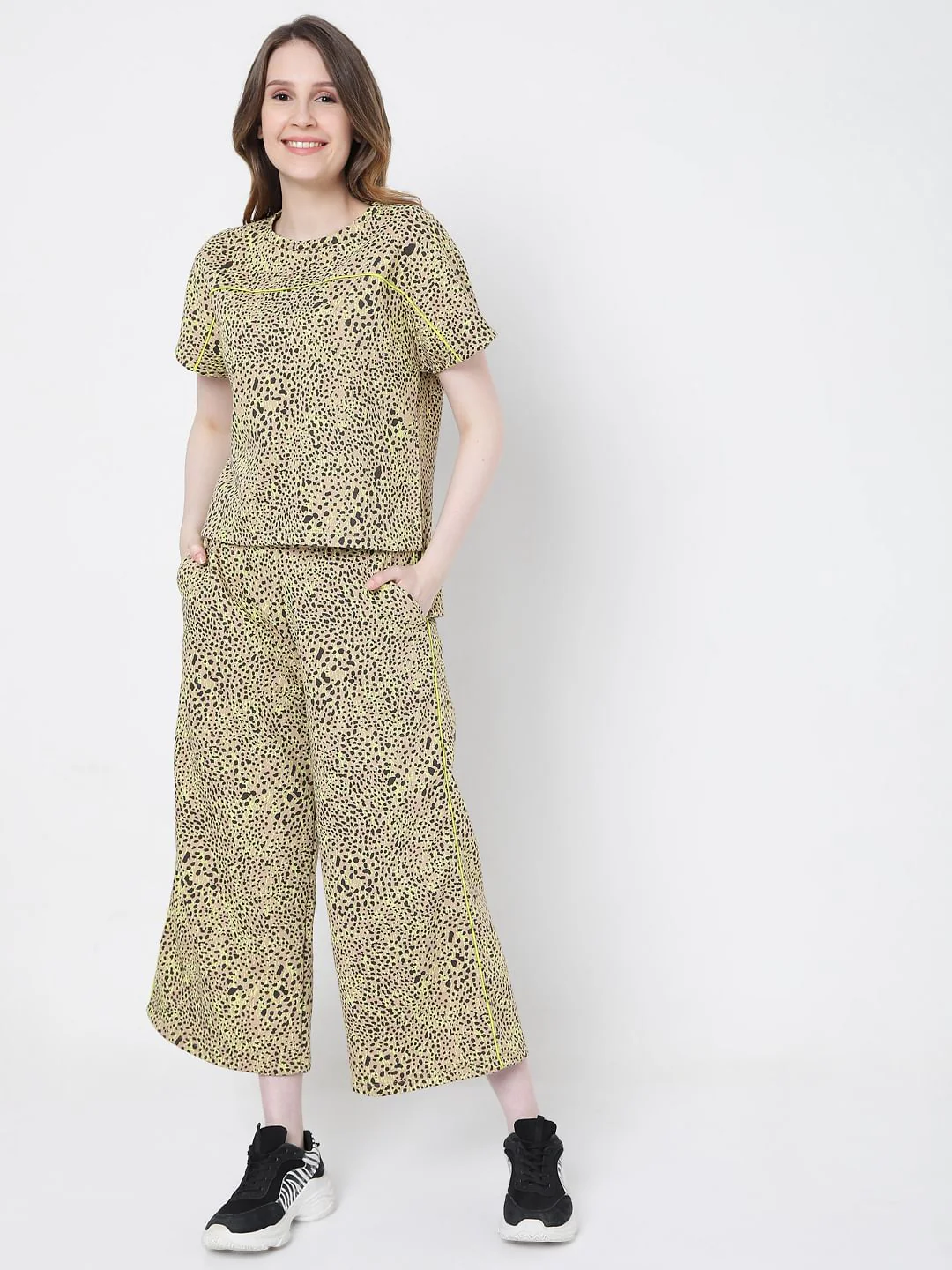Beige Animal Print Co-Ord Top - Image 5