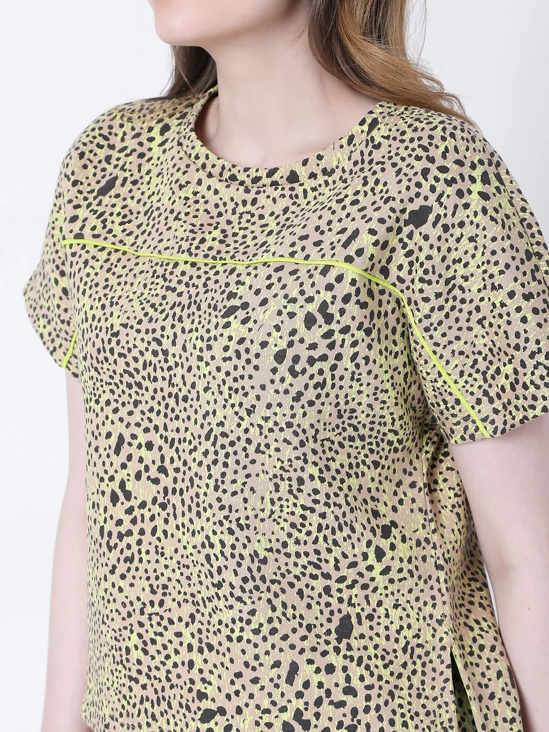 Beige Animal Print Co-Ord Top - Image 6