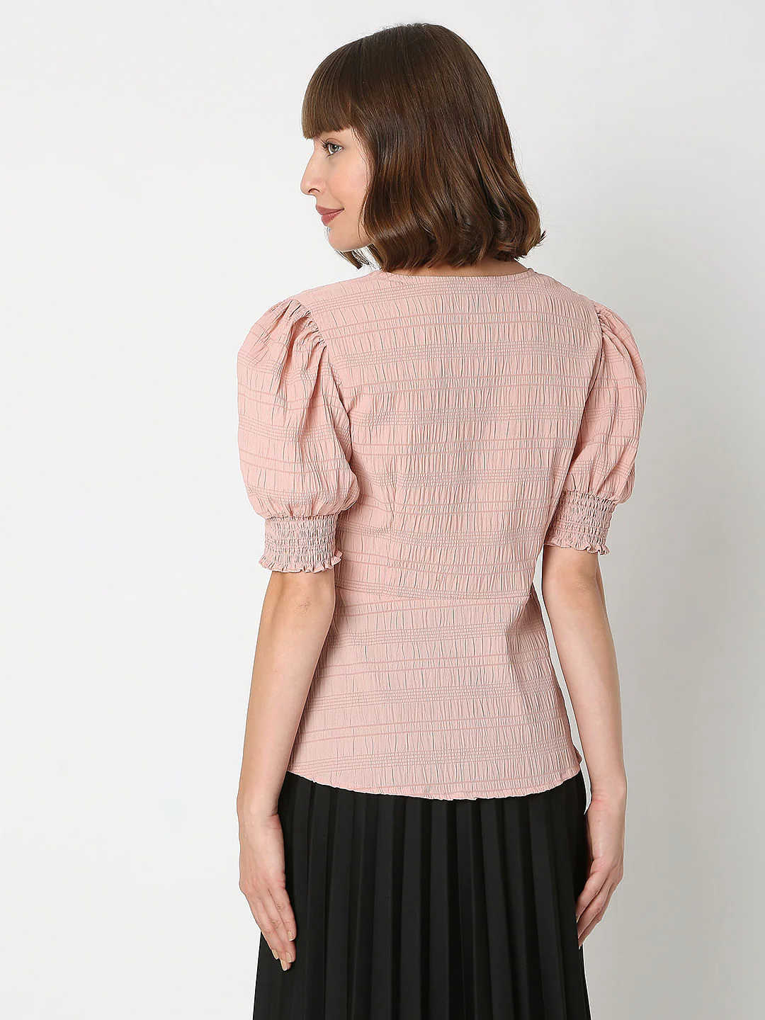 Beige Puff Sleeves Top - Image 4