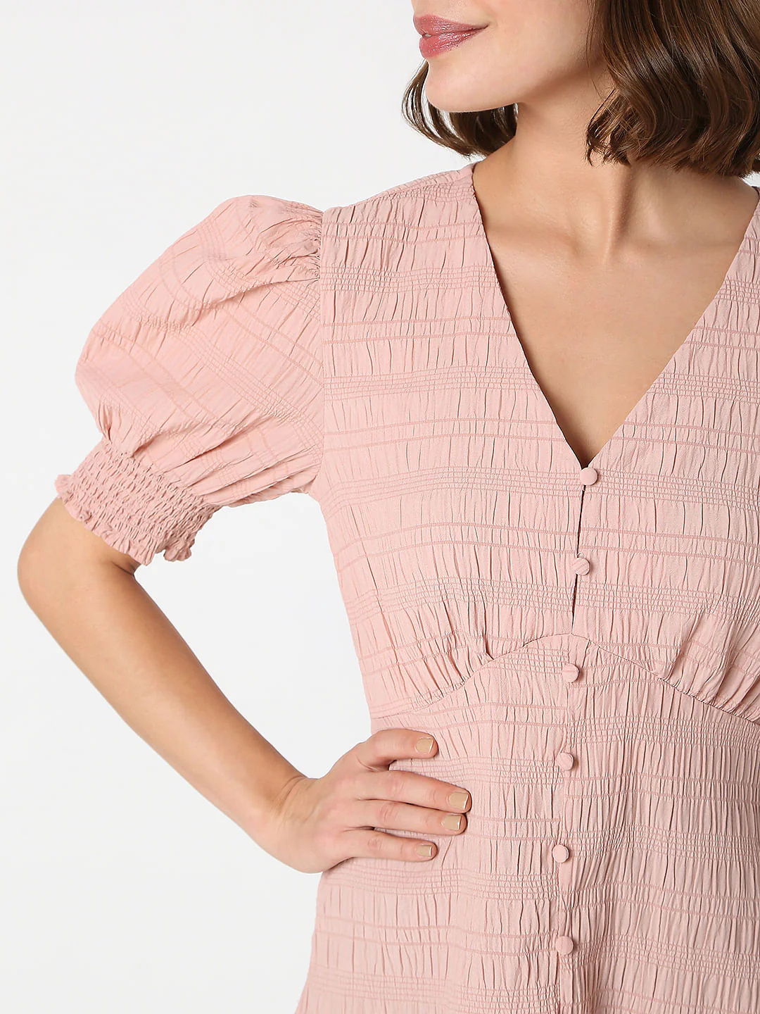 Beige Puff Sleeves Top - Image 6