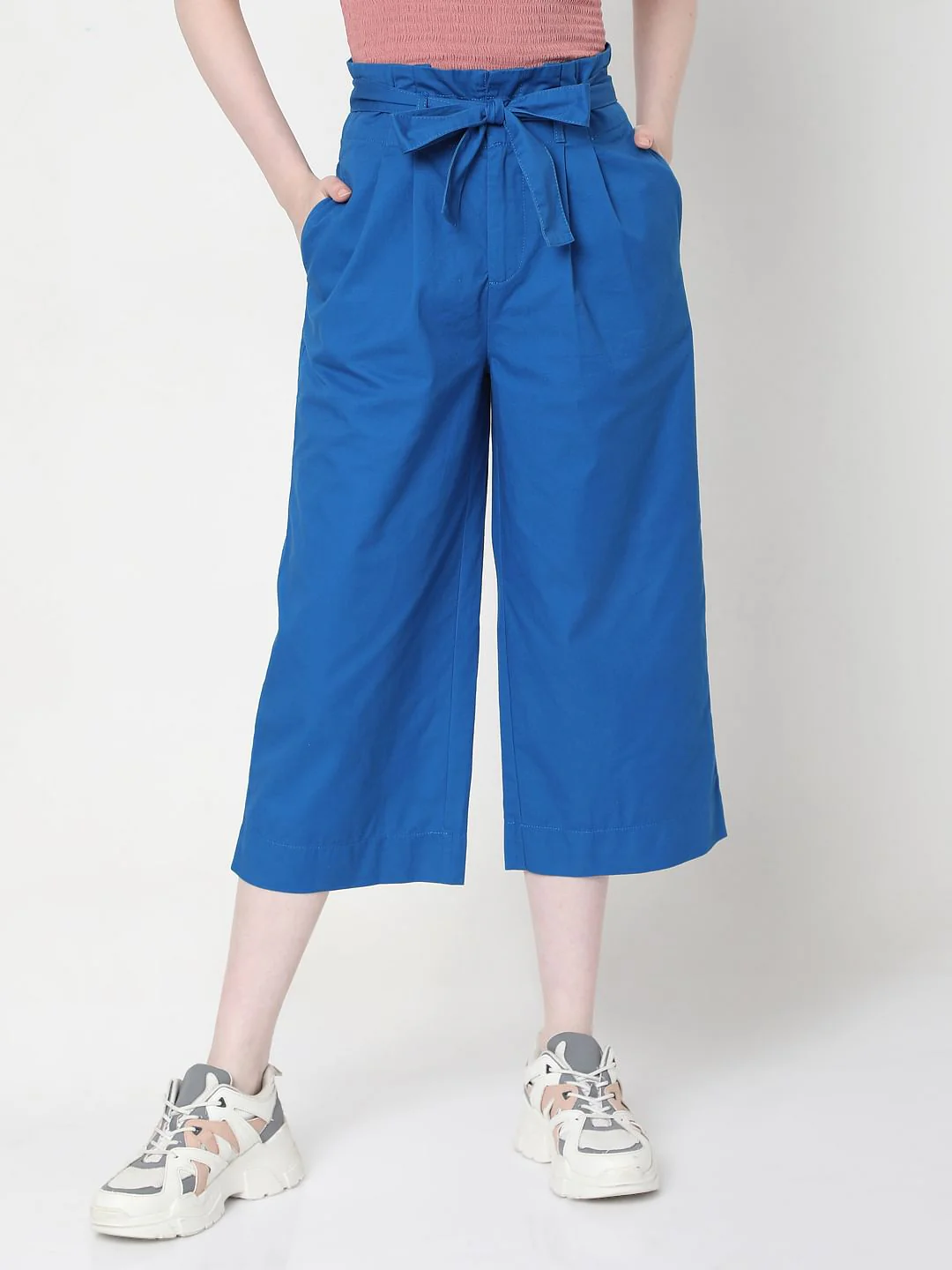 Blue Tie Up Culottes - Image 2