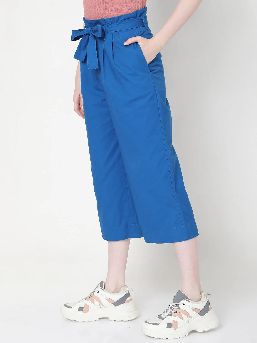 Blue Tie Up Culottes - Image 3