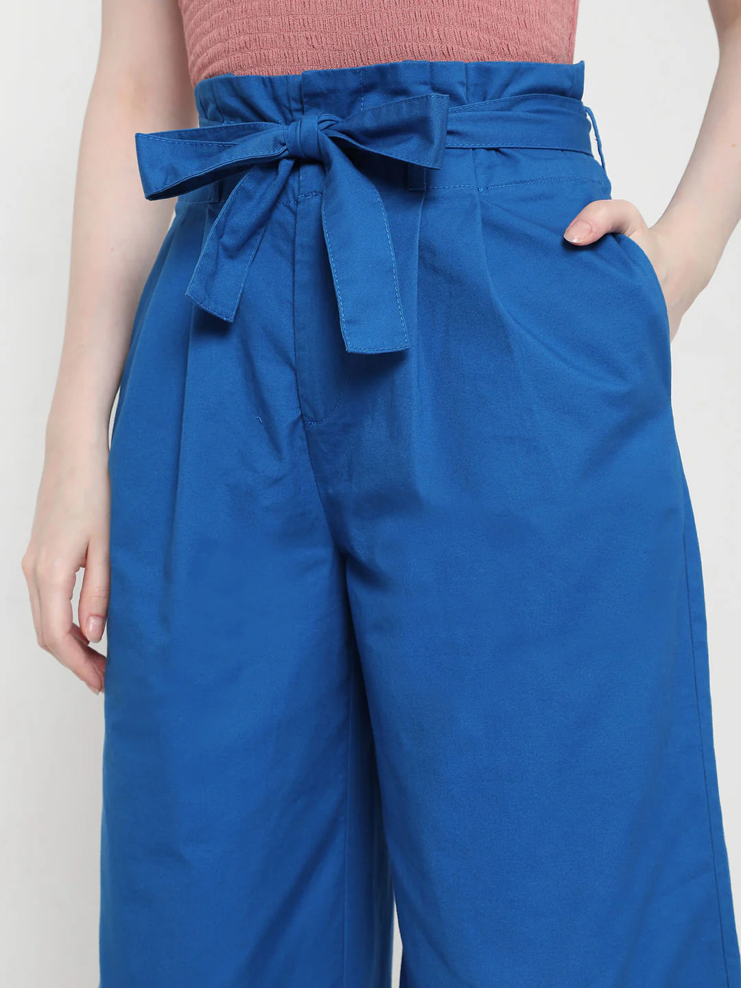 Blue Tie Up Culottes - Image 5