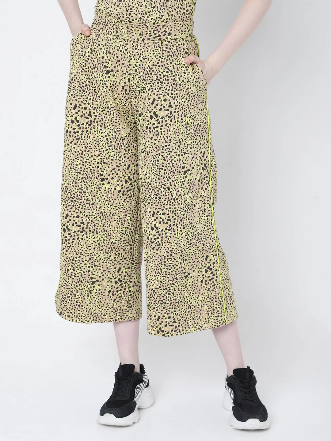 Beige Animal Print Co-Ord Pants - Image 2