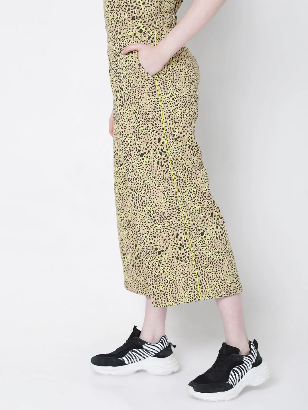 Beige Animal Print Co-Ord Pants - Image 3