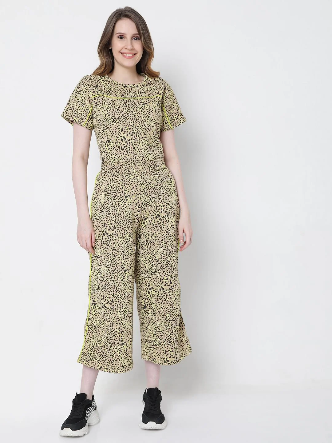 Beige Animal Print Co-Ord Pants - Image 6