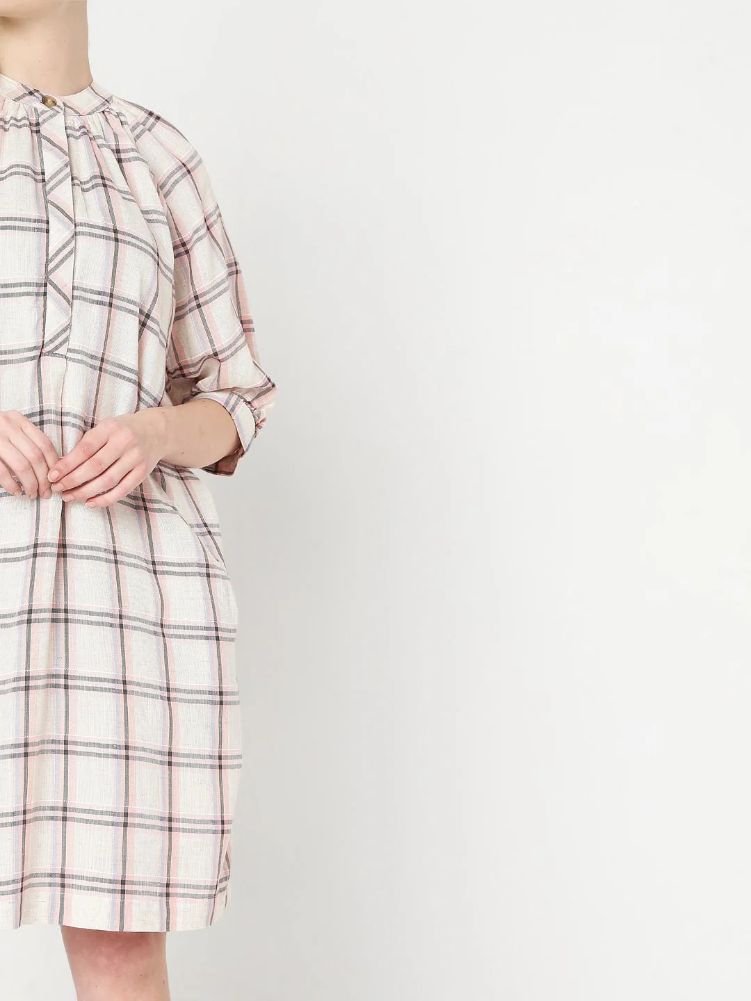 Light Pink Checks Shift Dress - Image 6