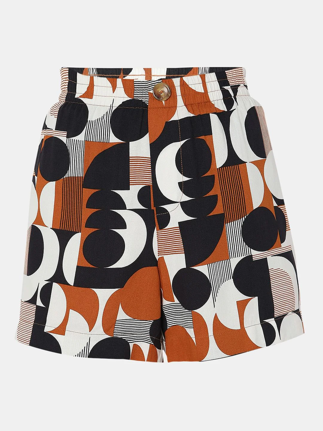 Brown Mid Rise Printed Shorts - Image 7