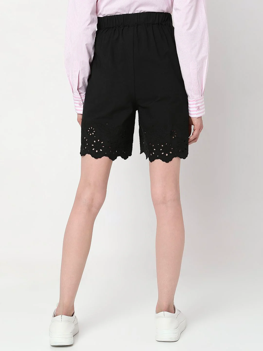 Black High Rise Shorts - Image 4